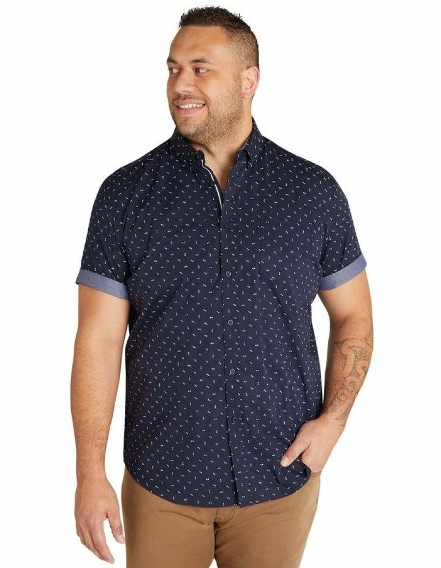 Big & Tall * | Johnny Bigg Best Quality Benson Stretch Shirt In Navy