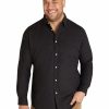 Big & Tall * | Johnny Bigg Classical Anders Linen Blend Shirt In Black