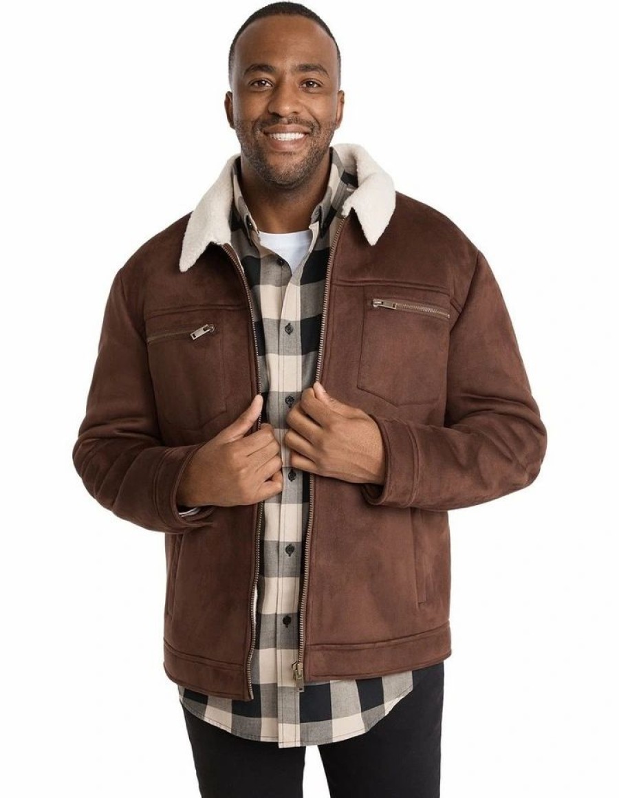 Big & Tall * | Johnny Bigg Best Quality Kilmer Flying Jacket In Brown Chocolate