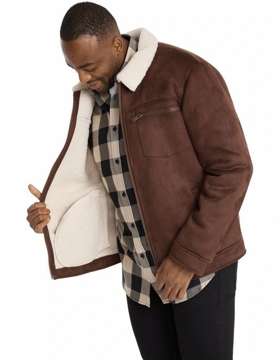 Big & Tall * | Johnny Bigg Best Quality Kilmer Flying Jacket In Brown Chocolate