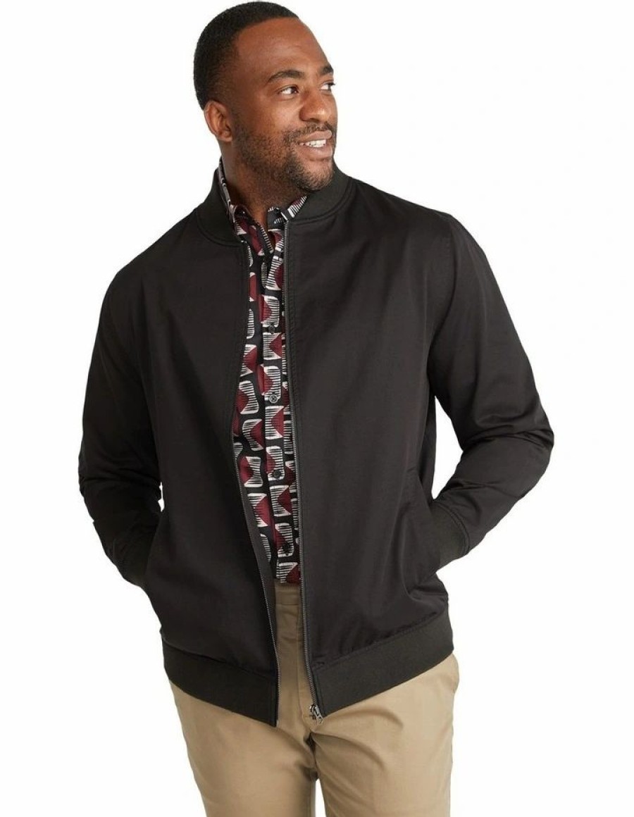 Big & Tall * | Johnny Bigg Clearance Dougie Cotton Bomber In Black