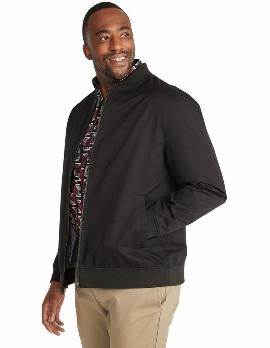 Big & Tall * | Johnny Bigg Clearance Dougie Cotton Bomber In Black