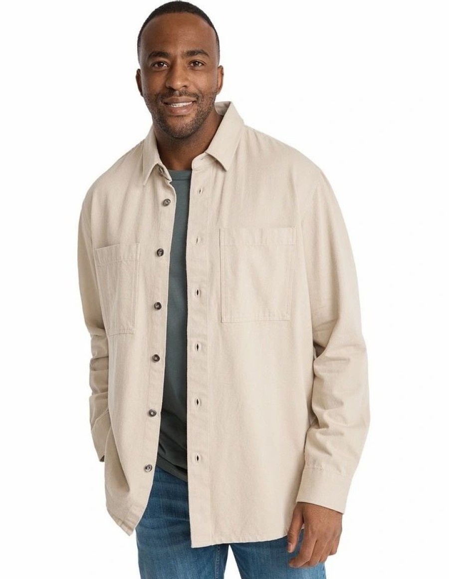 Accessories * | Johnny Bigg Crazy Deals Kendrick Twill Overshirt In Stone