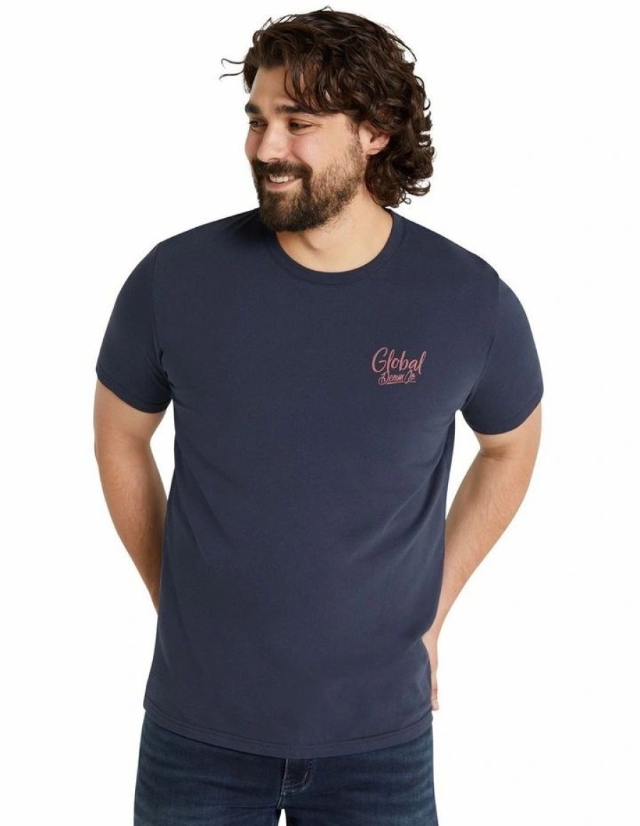 Clothing * | Johnny Bigg Clearance Global Denim Crew Neck Tee In Navy