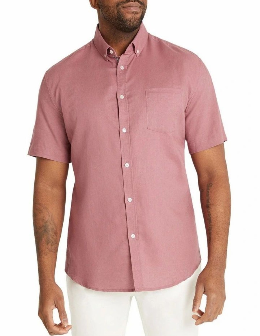 Big & Tall * | Johnny Bigg Crazy Deals Fresno Linen Shirt In Mulberry