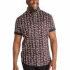 Big & Tall * | Johnny Bigg Official Reid Print Shirt In Red Burgundy