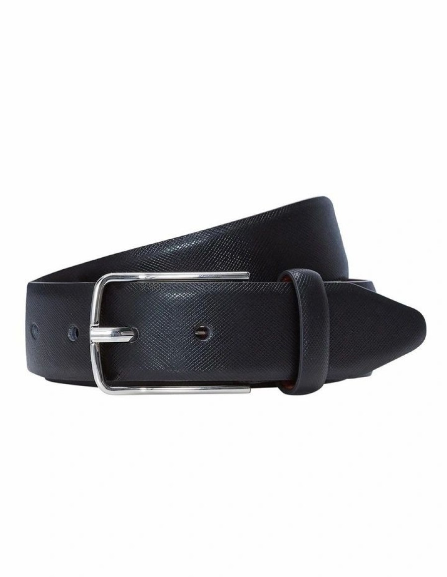 Accessories * | Johnny Bigg Premium Kleid Textured Prong Belt Black