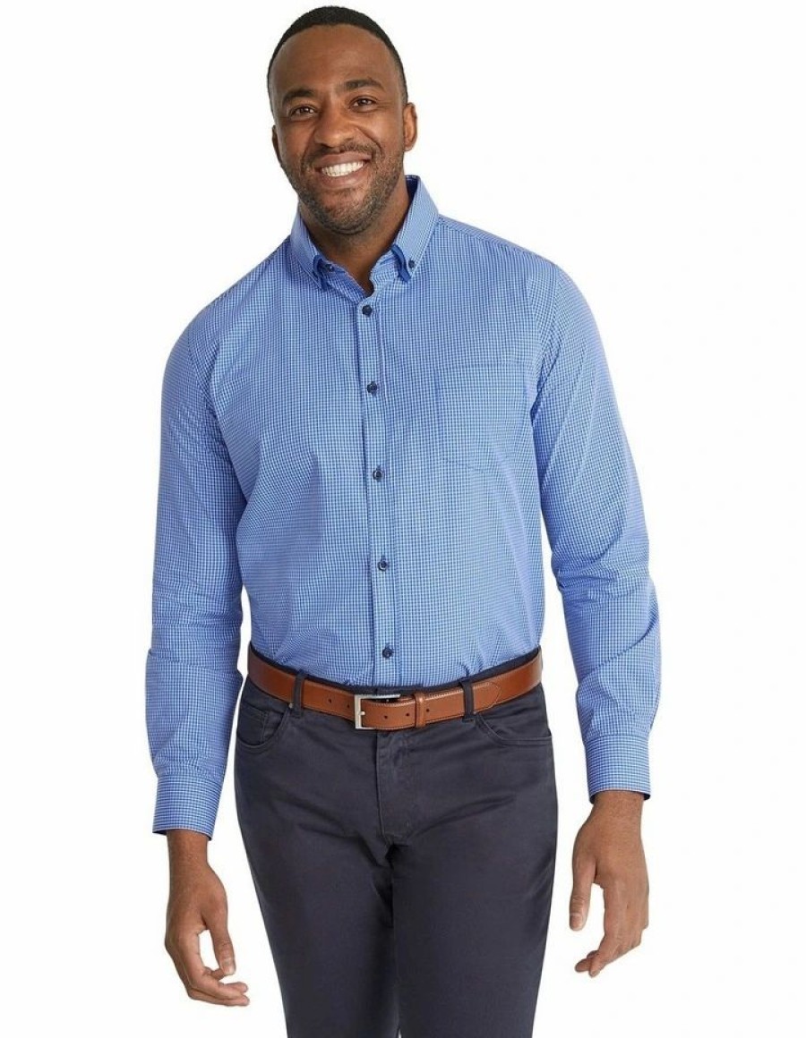 Big & Tall * | Johnny Bigg Premium Collin Check Shirt In Blue Royal Blue