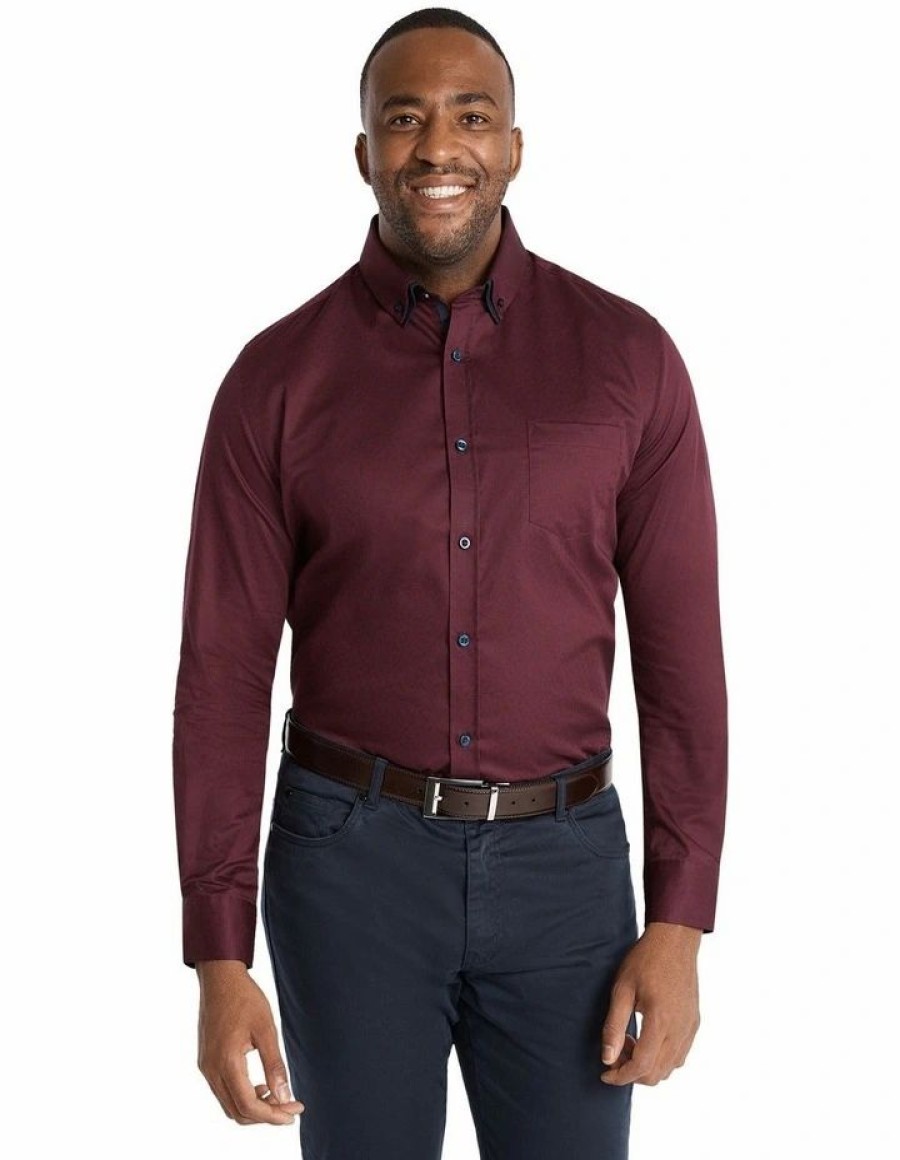 Big & Tall * | Johnny Bigg Official Bryson Paisley Print Shirt In Burgundy