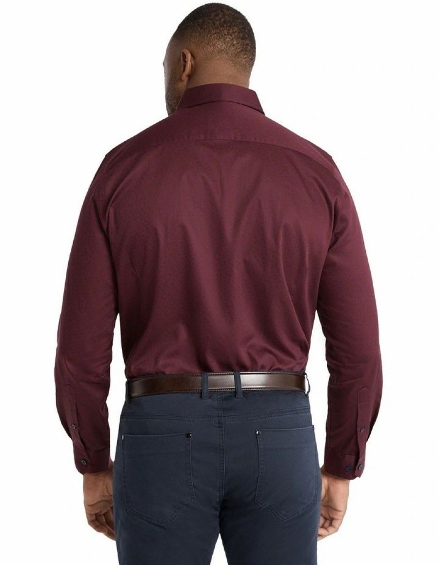 Big & Tall * | Johnny Bigg Official Bryson Paisley Print Shirt In Burgundy