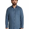 Big & Tall * | Johnny Bigg Cheaper Anders Linen Shirt In Pacific Blue Azure