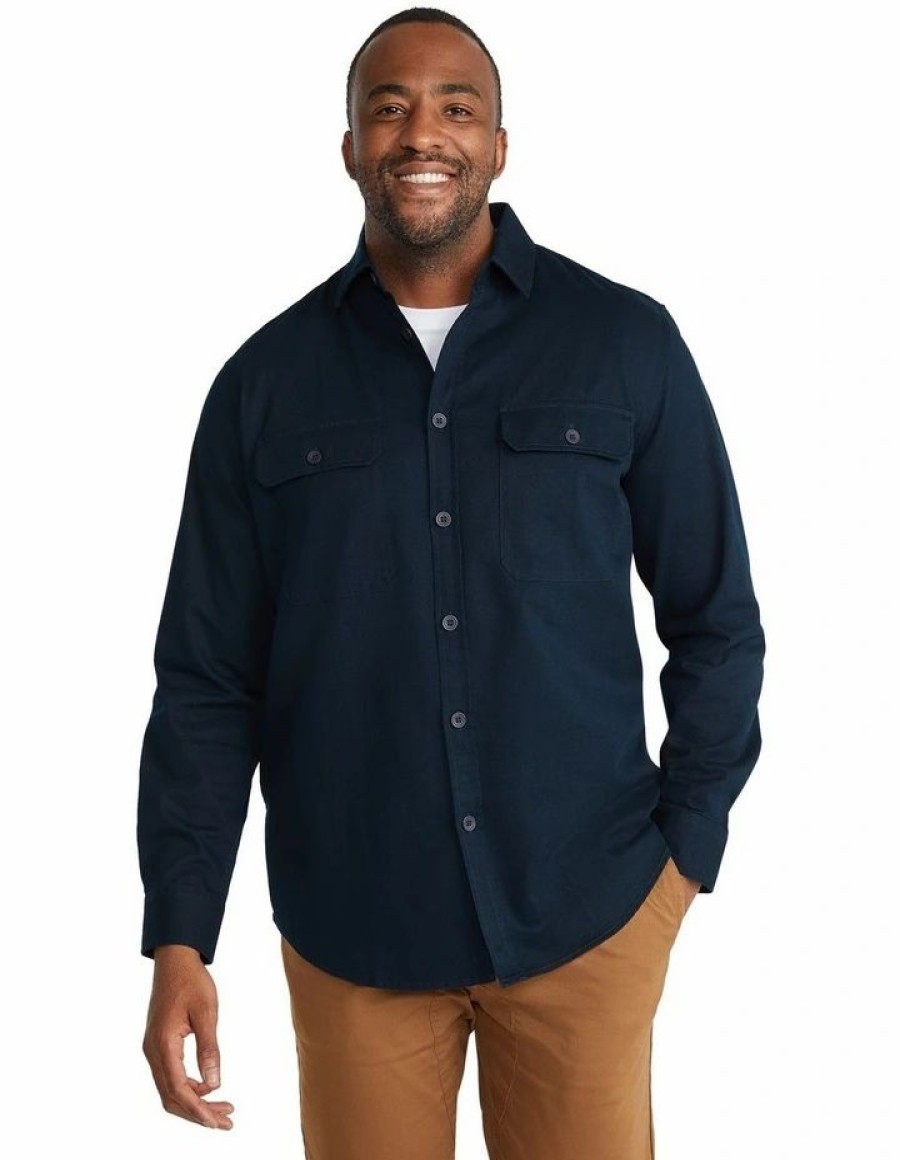 Big & Tall * | Johnny Bigg Premium Dexter Twill Shirt In Blue Ink