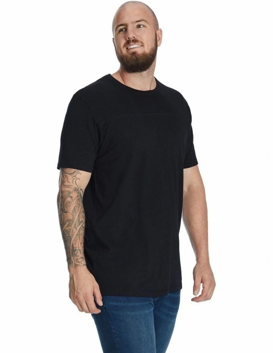 Clothing * | Johnny Bigg Official Essential Longline Panel Tee Black