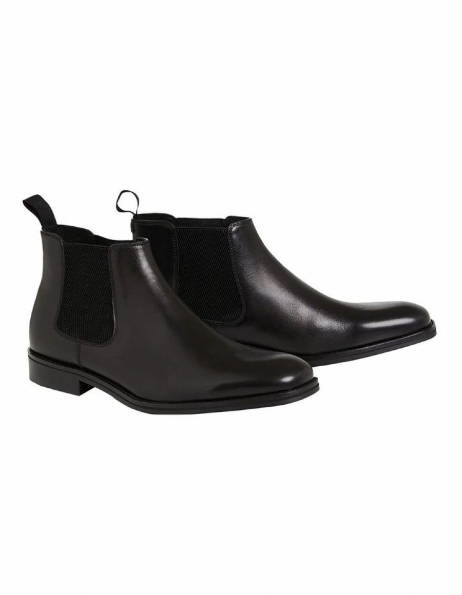 Shoes * | Johnny Bigg Typical Style Morgan Leather Chelsea Boot In Black