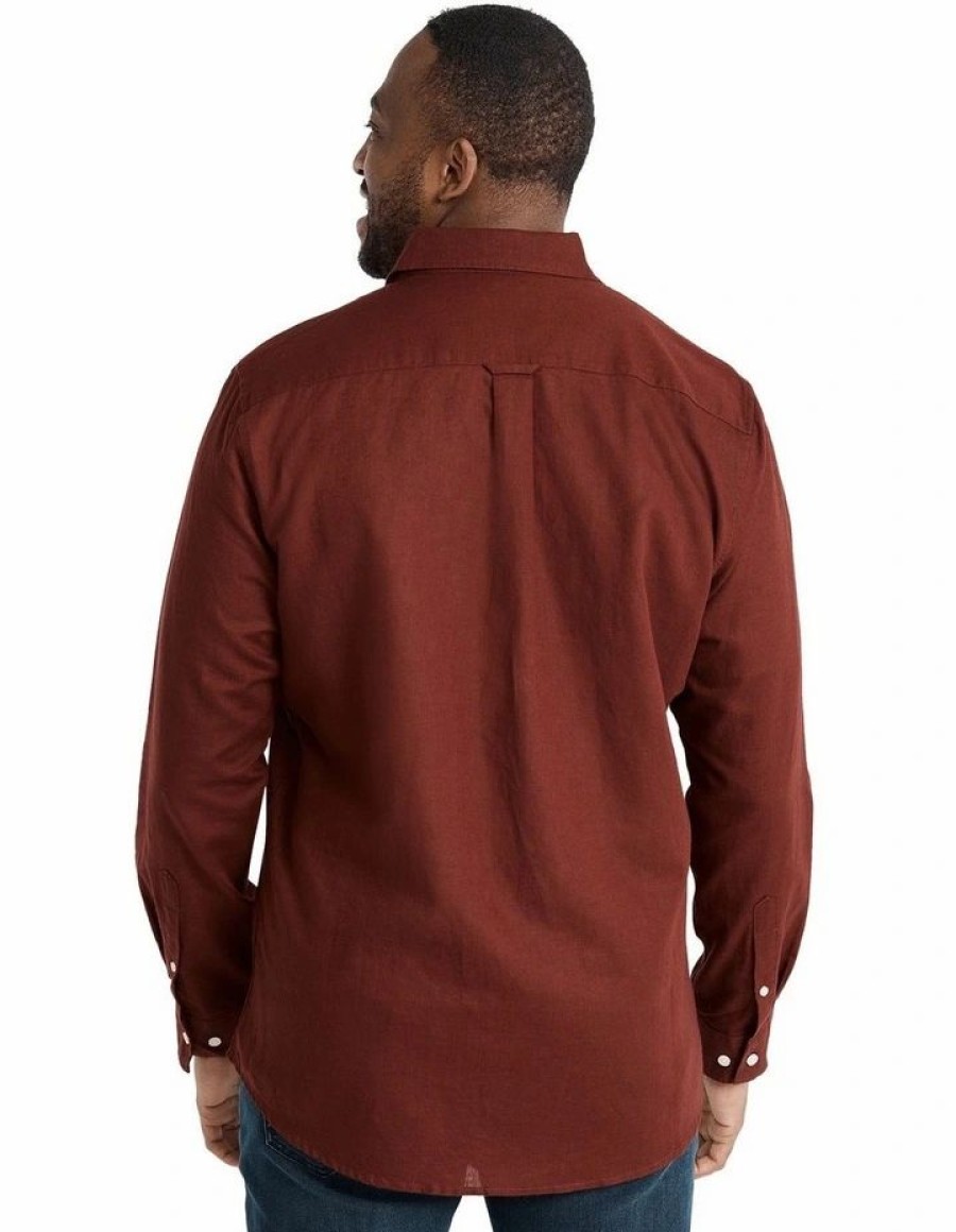 Big & Tall * | Johnny Bigg Bestsellers Anders Linen Shirt In Wine