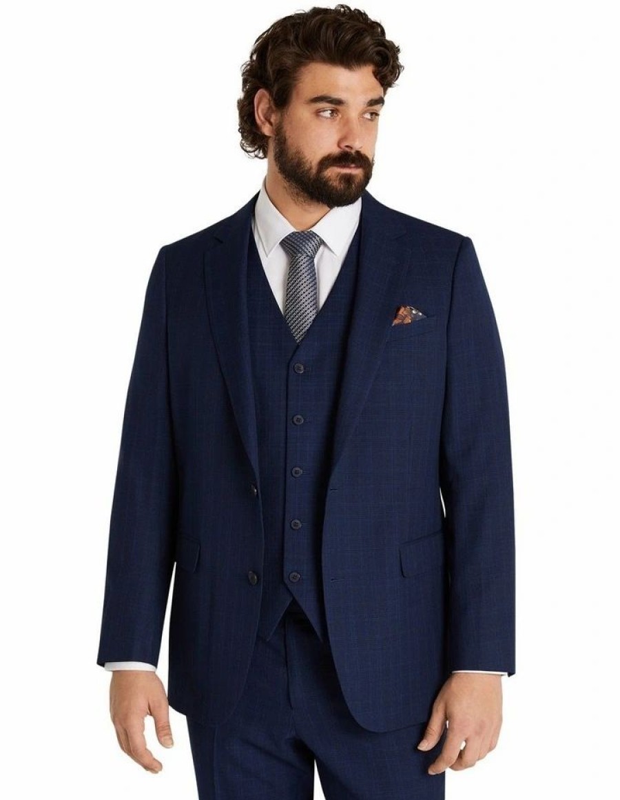 Suiting & Occasionwear * | Johnny Bigg Less Expensive Saylor Check Suit Jacket In Royal Blue