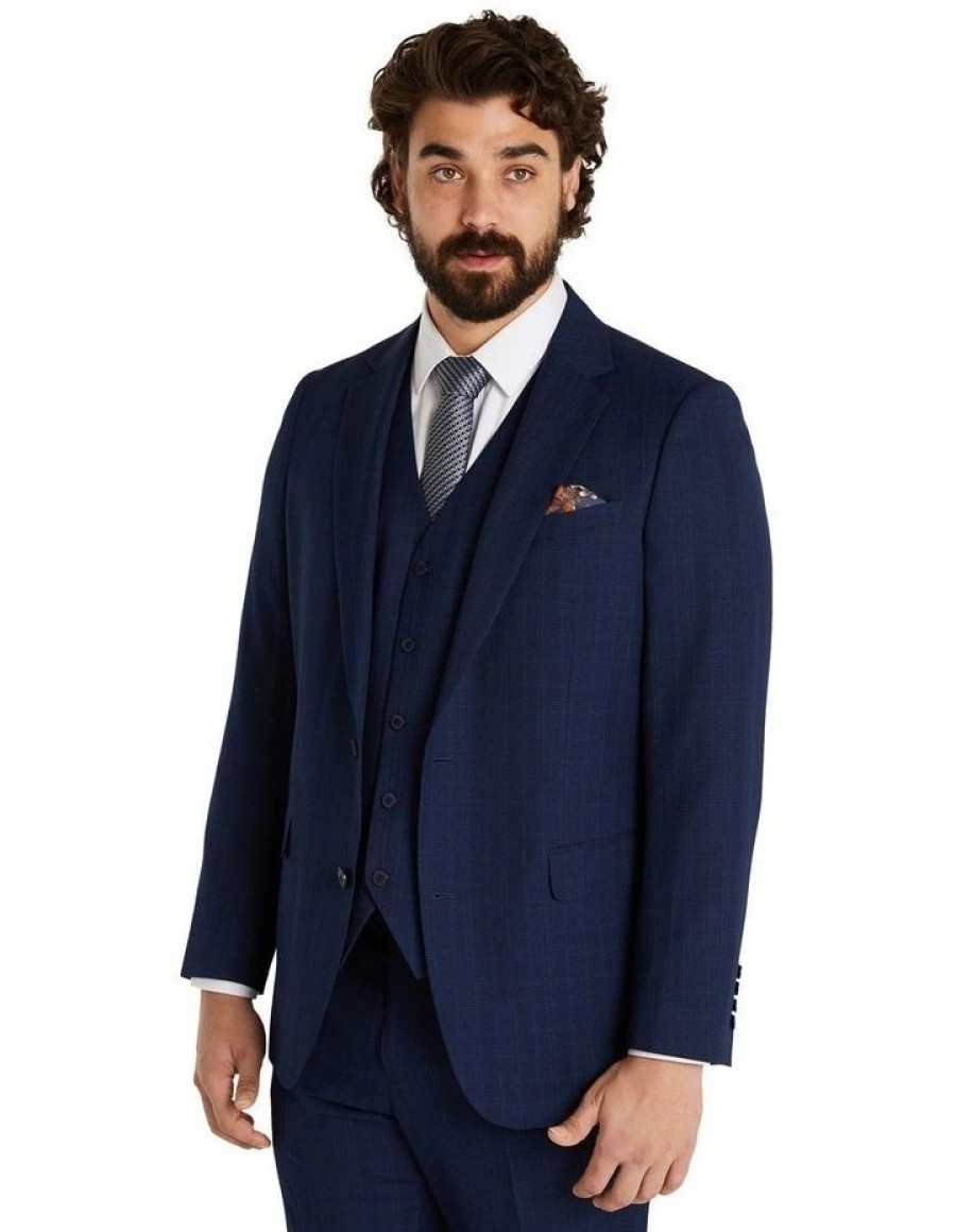 Suiting & Occasionwear * | Johnny Bigg Less Expensive Saylor Check Suit Jacket In Royal Blue