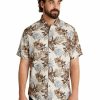 Big & Tall * | Johnny Bigg New Threads Hutton Hibiscus Print Shirt In Beige Natural