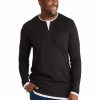 Clothing * | Johnny Bigg Typical Style Henley Long Sleeve Top In Black