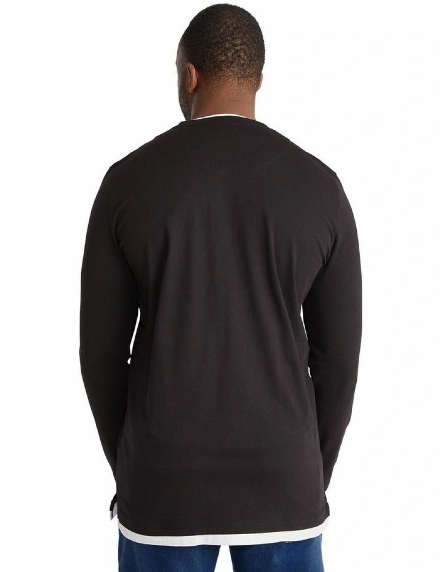 Clothing * | Johnny Bigg Typical Style Henley Long Sleeve Top In Black