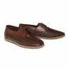 Shoes * | Johnny Bigg Original Styles Leather Woven Lace Up Shoe Chocolate