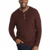 Clothing * | Johnny Bigg Typical Style Waffle Henley Long Sleeve Top In Red Burgundy