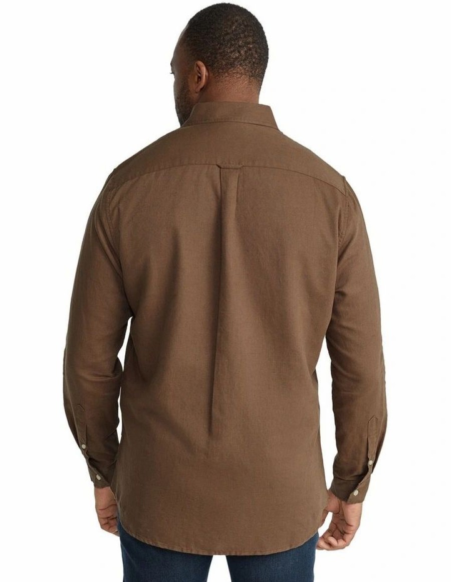 Big & Tall * | Johnny Bigg Official Anders Linen Shirt In Brown Chocolate