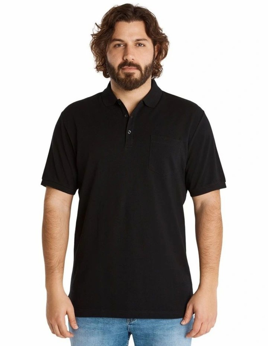 Clothing * | Johnny Bigg Clearance Plain Pique Polo Black