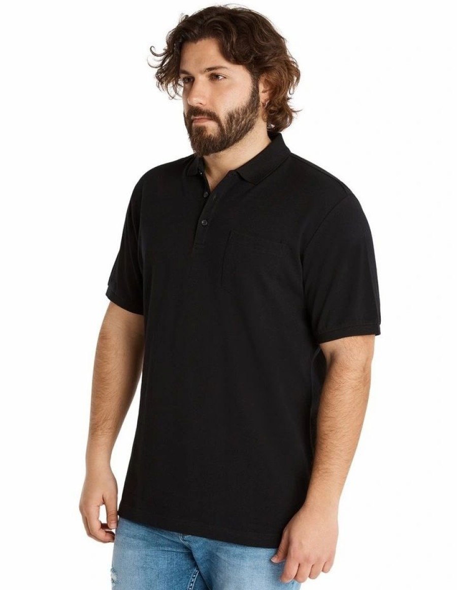 Clothing * | Johnny Bigg Clearance Plain Pique Polo Black