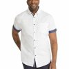 Big & Tall * | Johnny Bigg Outlet Sale Palmer Print Stretch Shirt In White