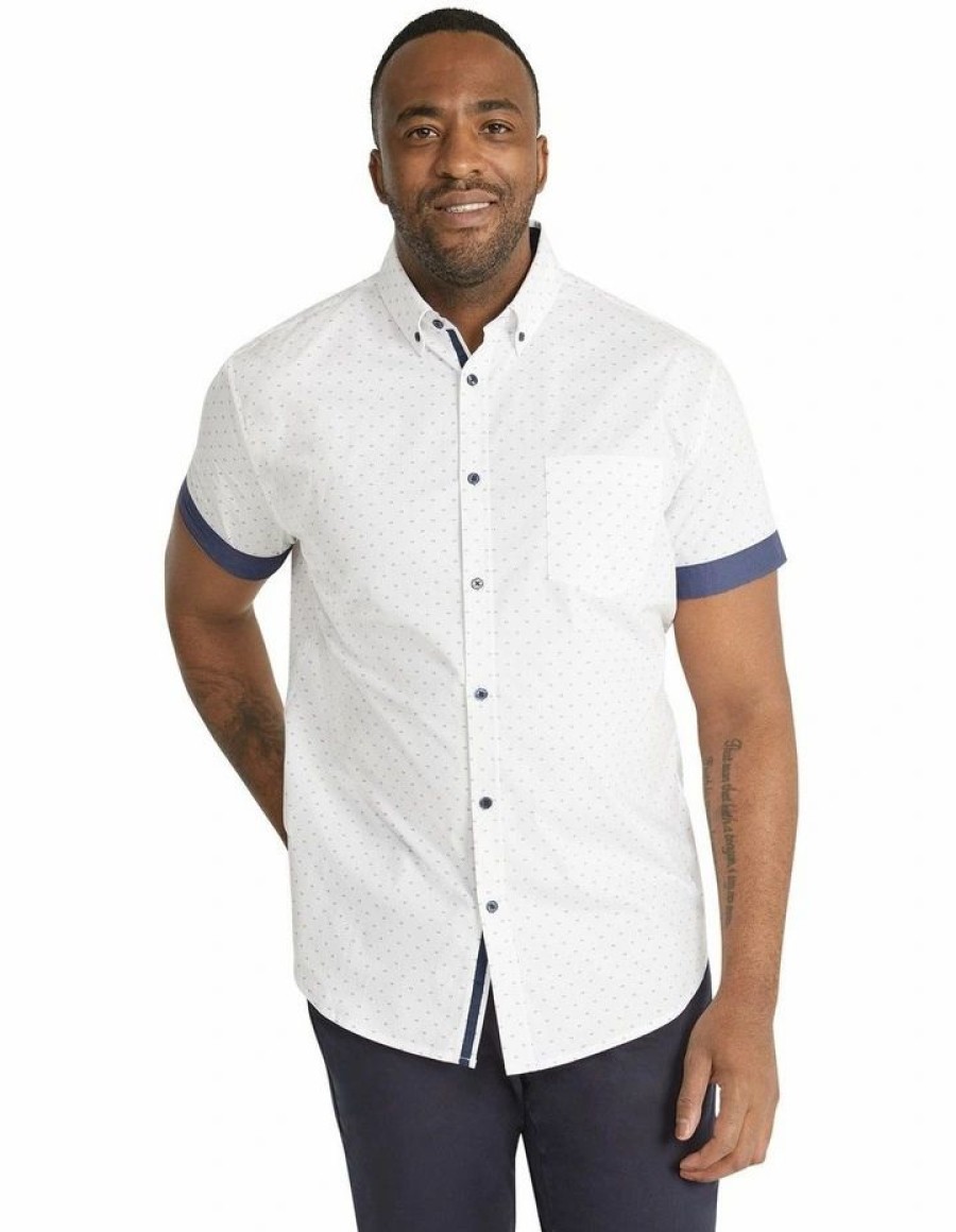 Big & Tall * | Johnny Bigg Outlet Sale Palmer Print Stretch Shirt In White