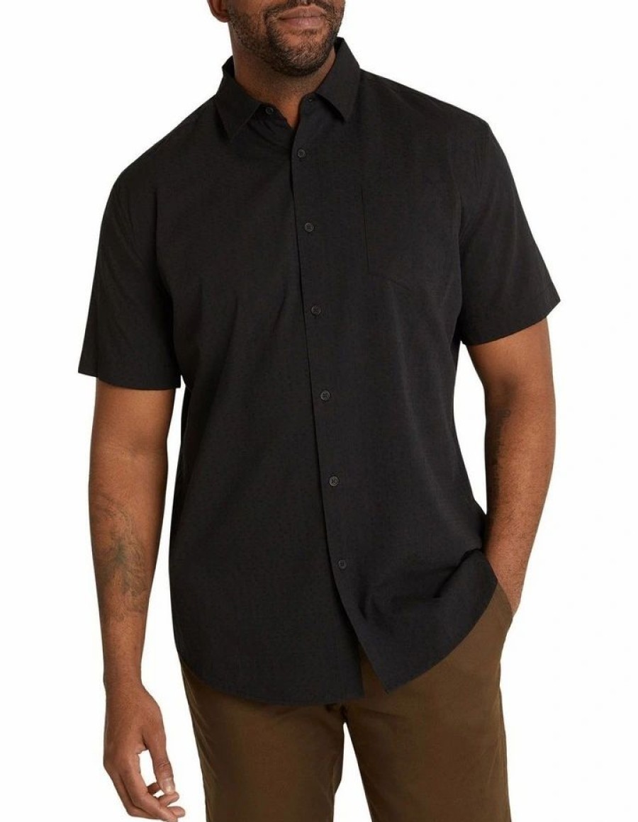 Big & Tall * | Johnny Bigg Premium Hugo Textured Shirt In Black