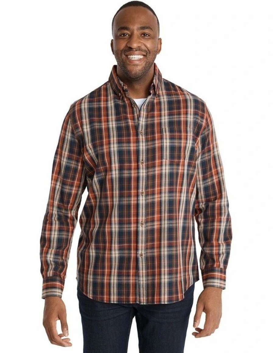 Big & Tall * | Johnny Bigg Typical Style Dutton Check Shirt In Rust