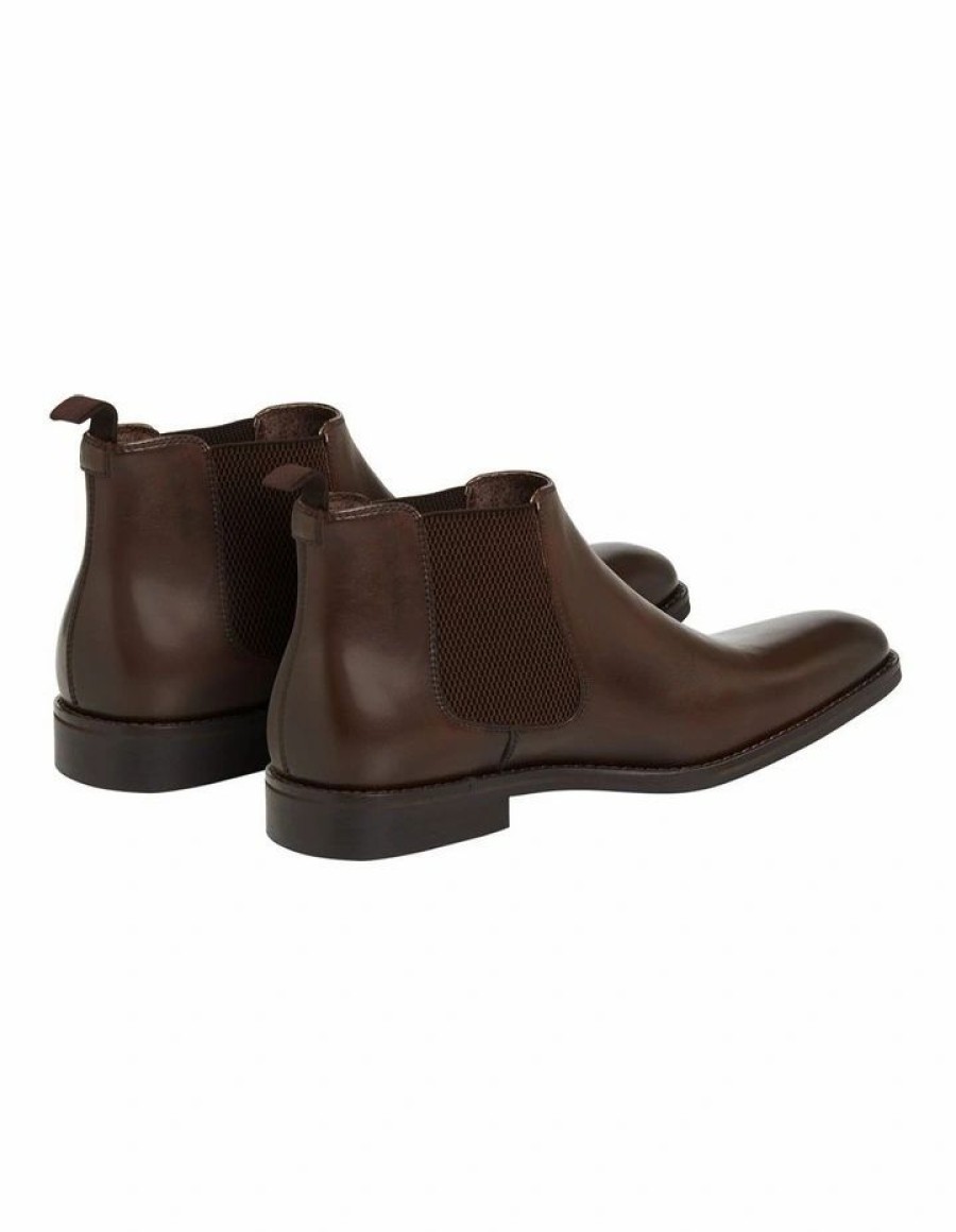 Shoes * | Johnny Bigg Hot Sell Morgan Leather Chelsea Boot In Chocolate