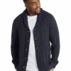 Big & Tall * | Johnny Bigg Hot Sell Harrington Cable Cardigan In Navy