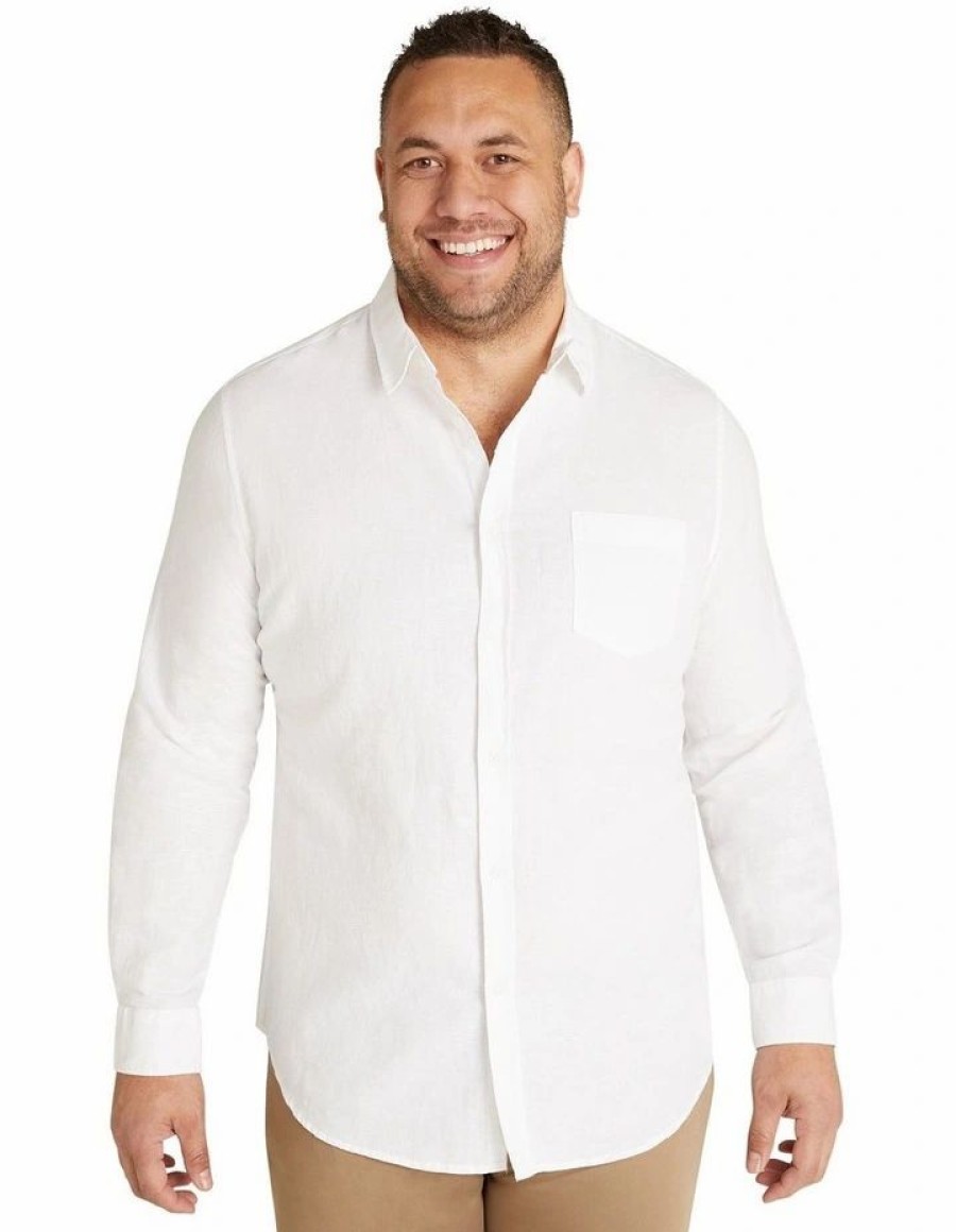 Big & Tall * | Johnny Bigg Original Anders Linen Shirt In White