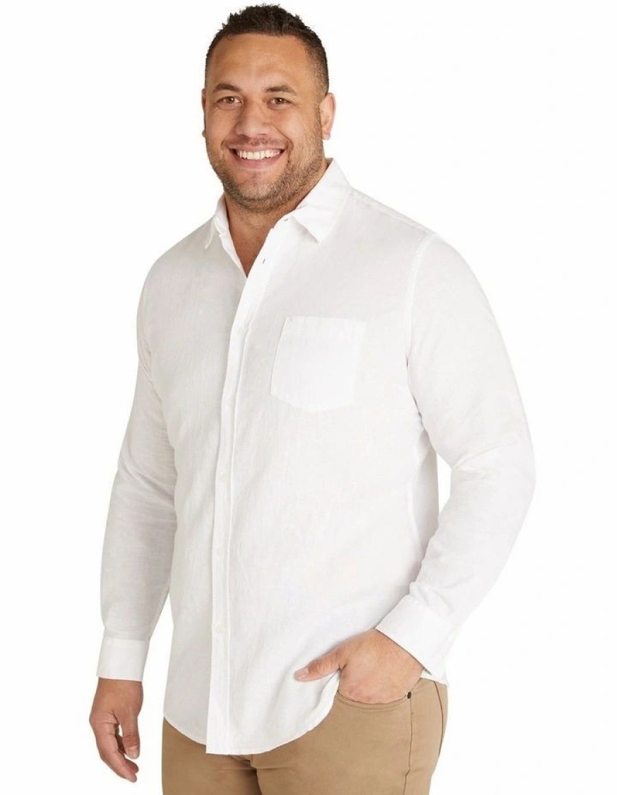 Big & Tall * | Johnny Bigg Original Anders Linen Shirt In White