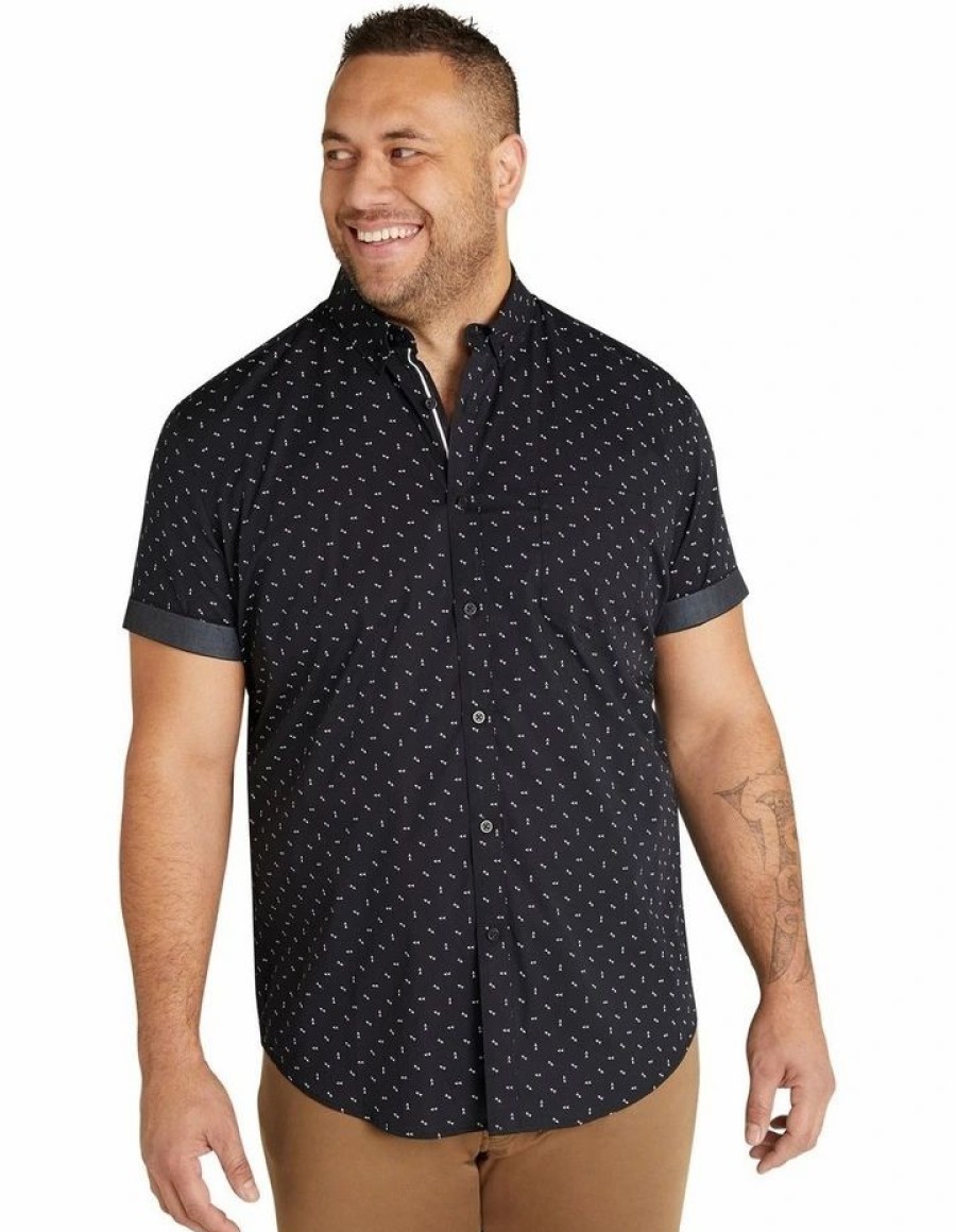 Big & Tall * | Johnny Bigg Official Benson Stretch Shirt In Black