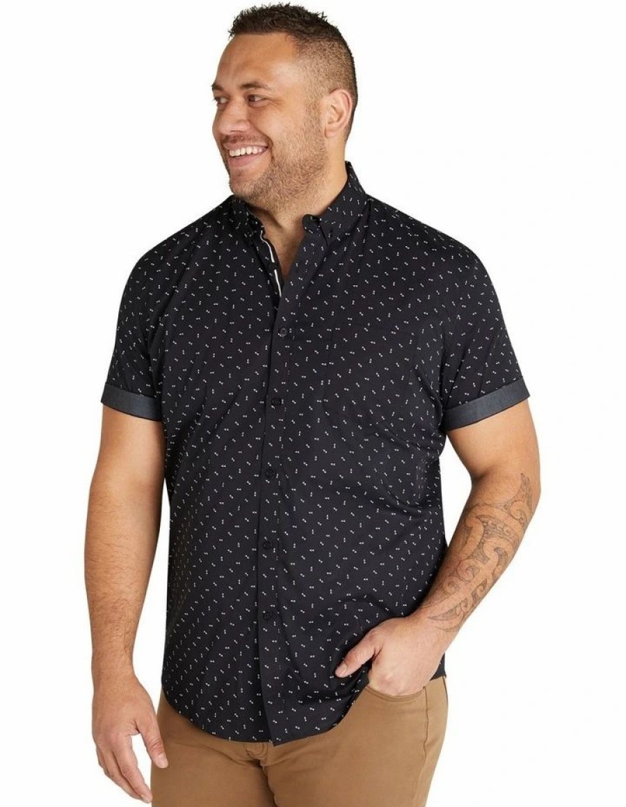 Big & Tall * | Johnny Bigg Official Benson Stretch Shirt In Black