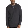 Clothing * | Johnny Bigg Bestsellers Waffle Henley Long Sleeve Top In Grey Charcoal