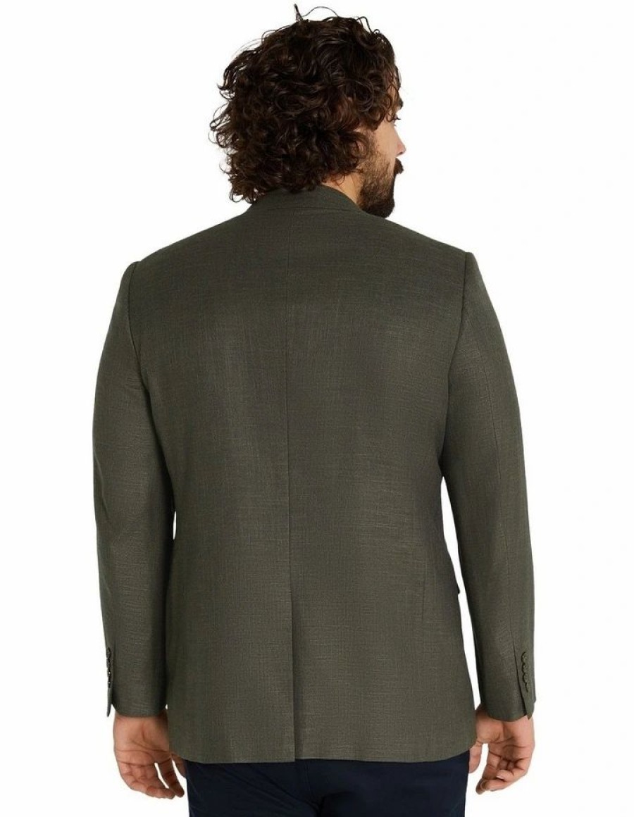 Big & Tall * | Johnny Bigg Outlet Sale Harrison Textured Stretch Blazer In Green Fern