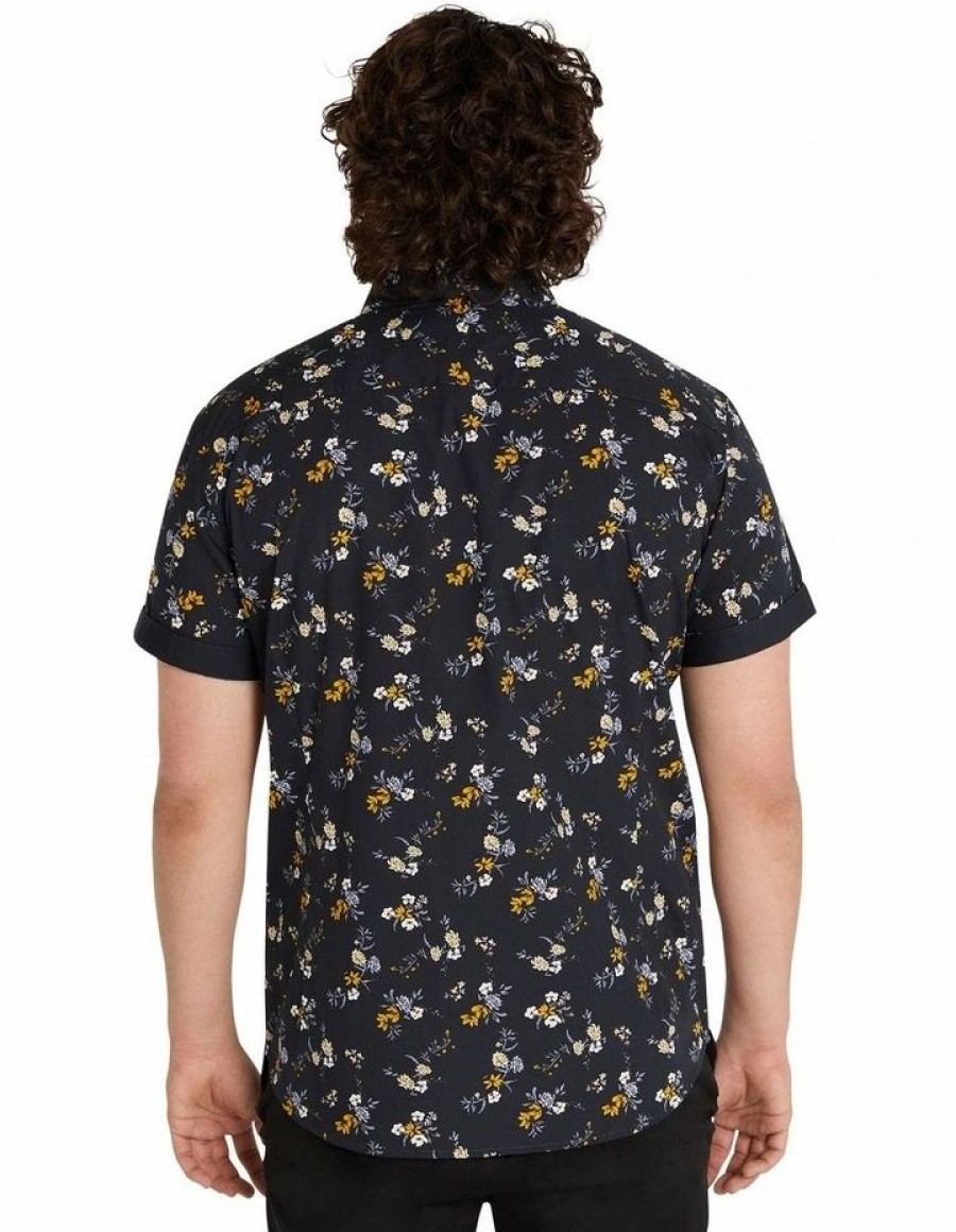 Big & Tall * | Johnny Bigg New Leon Floral Print Shirt In Black