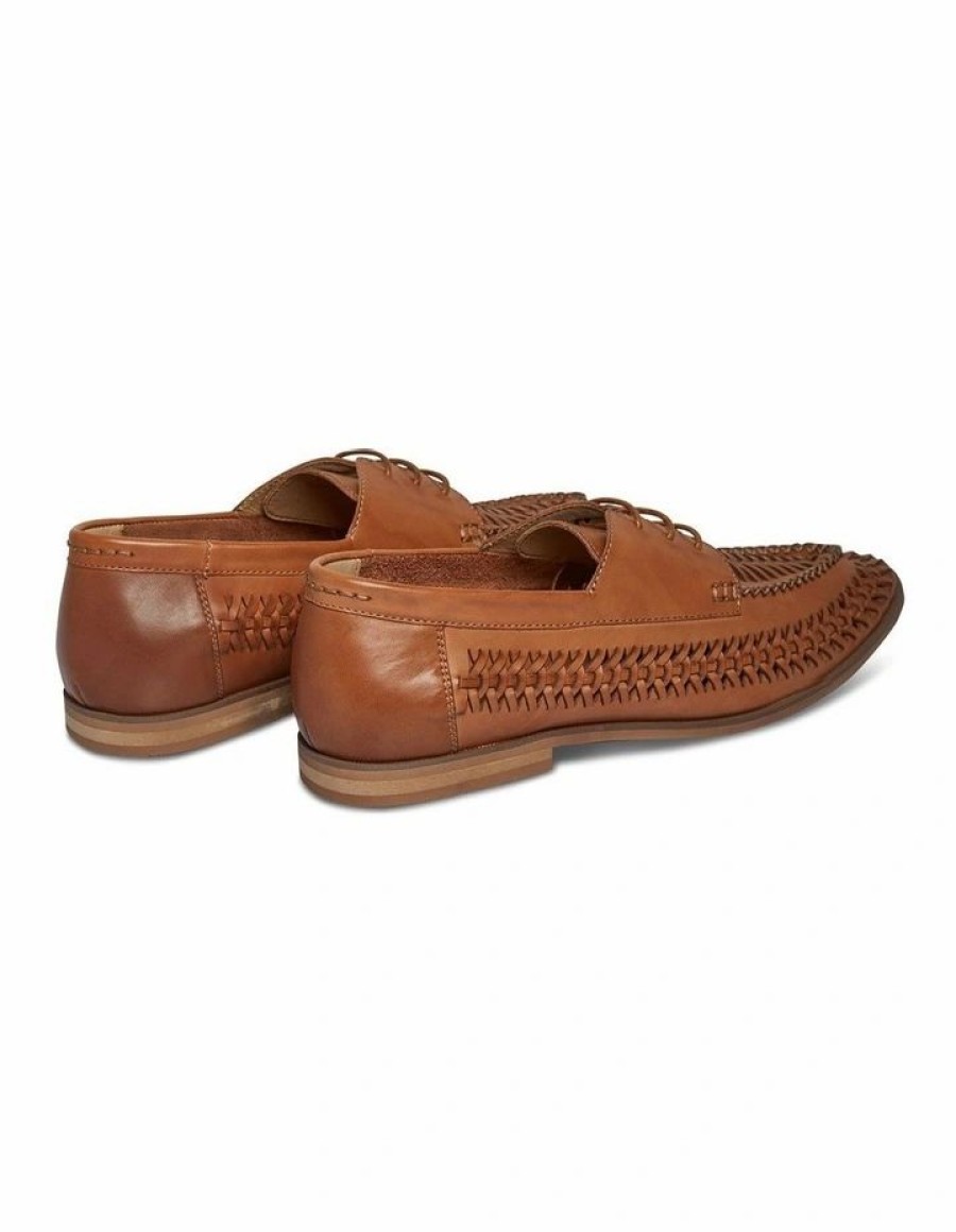 Shoes * | Johnny Bigg Clearance Cohen Woven Lace Up Shoe In Tan