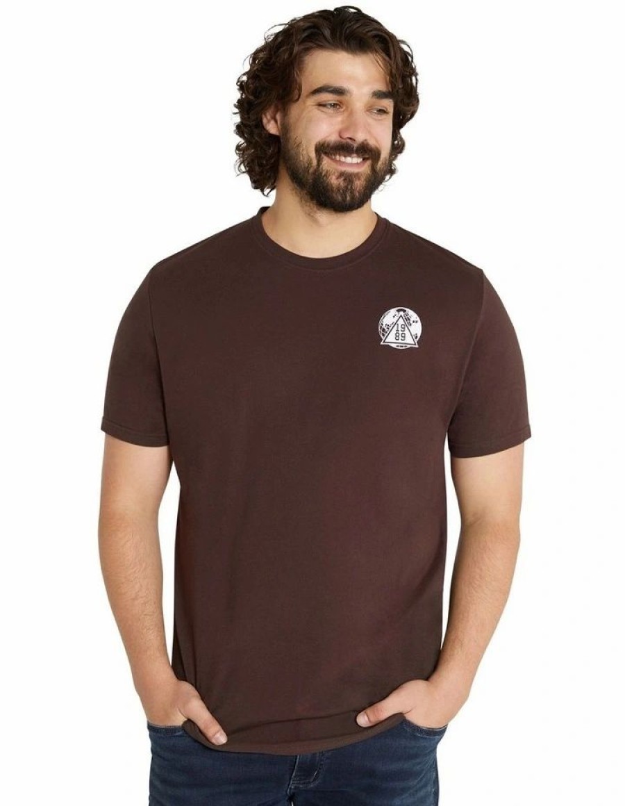 Clothing * | Johnny Bigg Typical Style Carpe Diem Longline Tee In Brown Chocolate