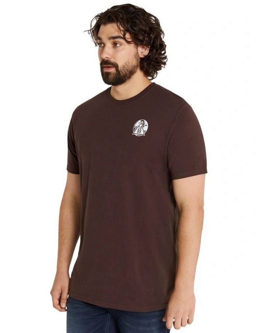 Clothing * | Johnny Bigg Typical Style Carpe Diem Longline Tee In Brown Chocolate