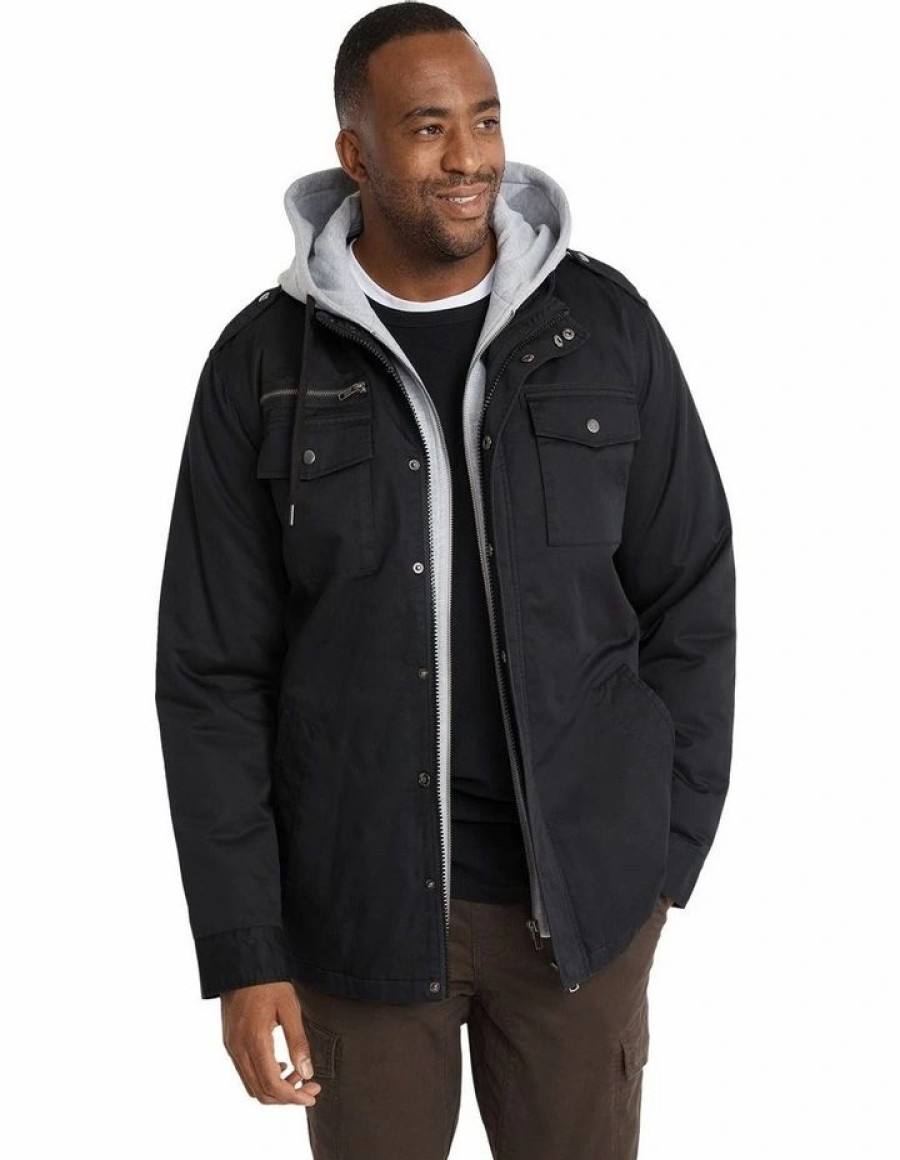 Big & Tall * | Johnny Bigg Cheaper Reserve Hooded Jacket In Black