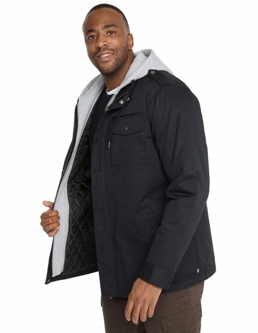 Big & Tall * | Johnny Bigg Cheaper Reserve Hooded Jacket In Black