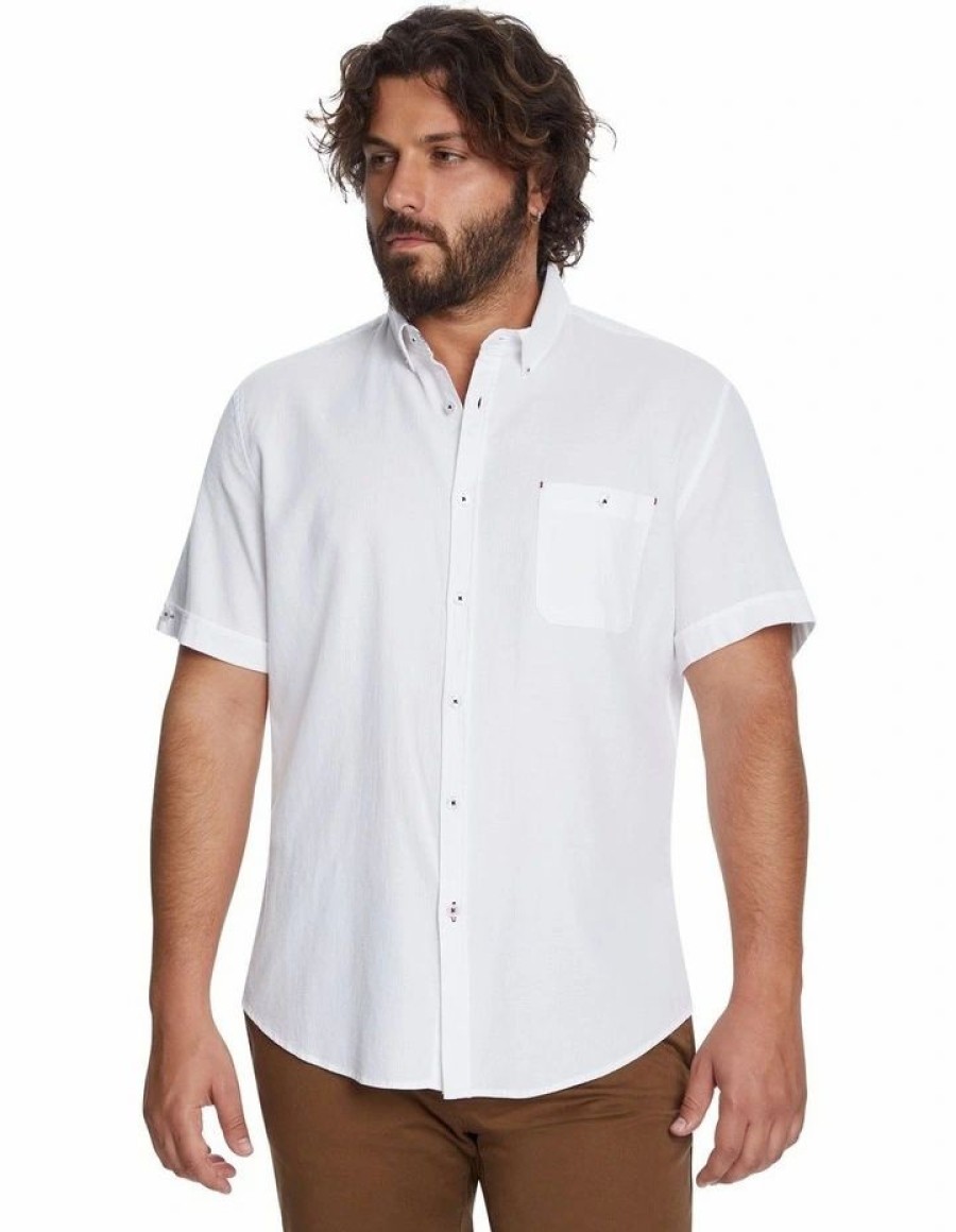 Big & Tall * | Johnny Bigg Crazy Deals Rodney Textured Shirt White