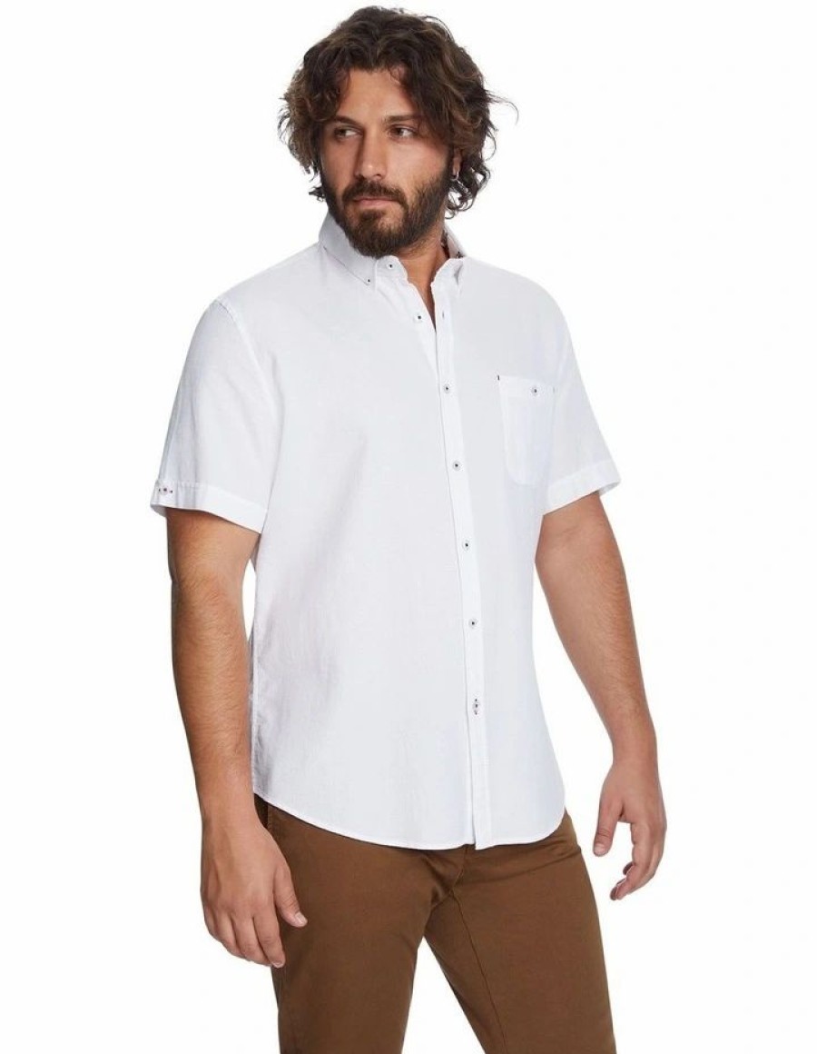 Big & Tall * | Johnny Bigg Crazy Deals Rodney Textured Shirt White