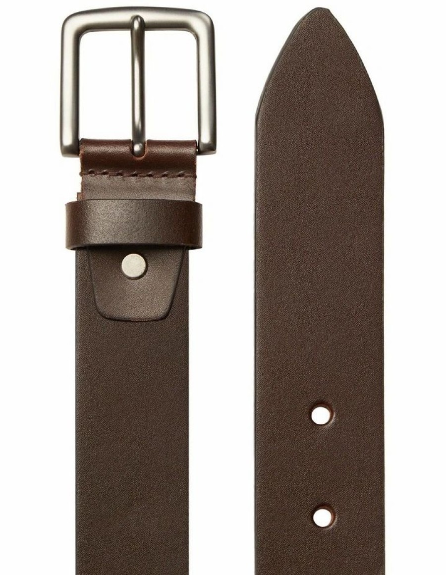 Accessories * | Johnny Bigg Clearance Morgan Genuine Leather Belt In Brown Chocolate